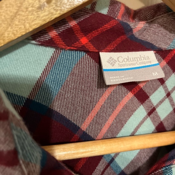 Columbia Flannel Simply Put II Rich Wine Plaid Sz M - Picture 3 of 12